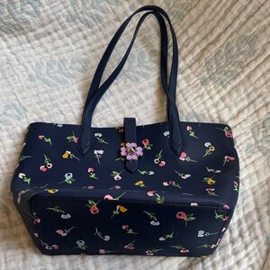 Kate Spade Navy Tote with Floral Design